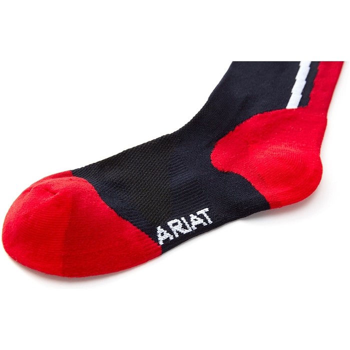 Ariat Womens Ariattek Slimline Performance Socks Navy / Red